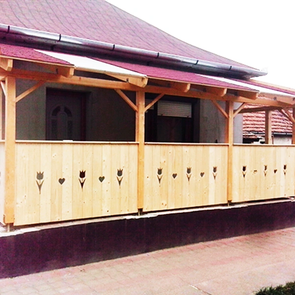 Fedett terasz zsindely tetővel - Tulipános korláttal - Image 2